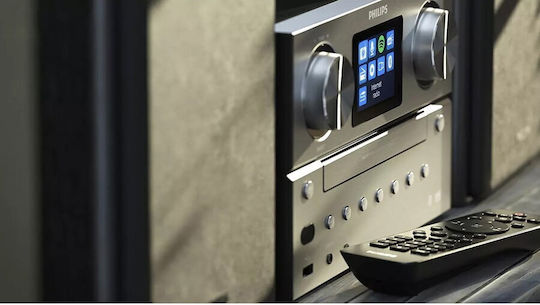 Philips Ηχοσύστημα 2.0 TAM8905 TAM8905/10 100W με CD Player, WiFi και Bluetooth Μαύρο