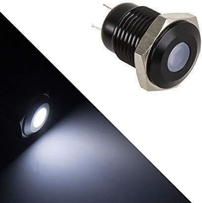Vandalsicherer Schalter Schwarz Polycarbonat Beleuchtung Weißer Punkt Lamptron Lamp-sw2004-h