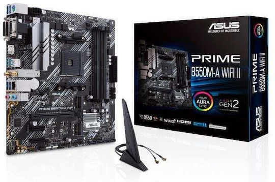 Asus Prime B550M-A WIFI II Motherboard Micro ATX with AMD AM4 Socket