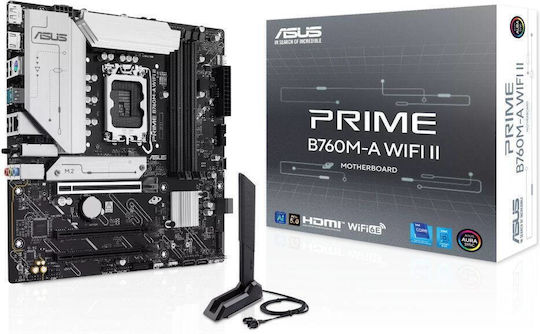 Asus Prime B760M-A WIFI II Motherboard Micro ATX with Intel 1700 Socket