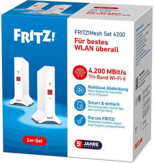 AVM 20003108 WiFi-Mesh-Netzwerk Zugangspunkt Wi-Fi 6 Dualband (2,4 & 5 GHz) in Doppelpack