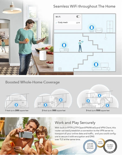 Cudy M1300 v1 Access Point with Mesh Wi‑Fi 5 Dual Band (2.4 & 5GHz) Double Kit