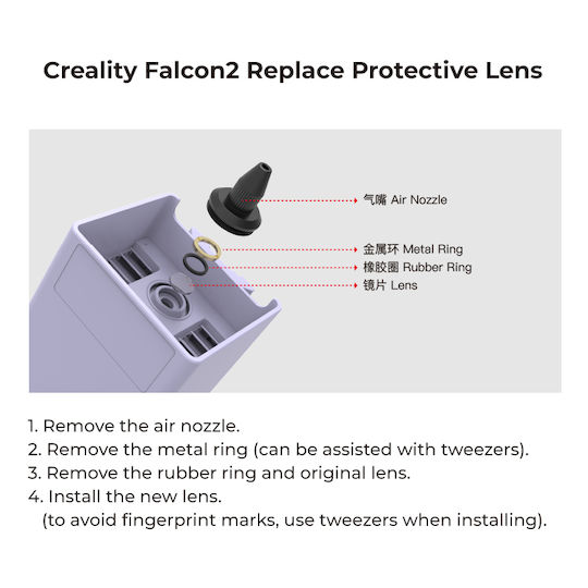 Creality3D Laser Engraving Falcon 2 Replacement Protective Lens 4007010147