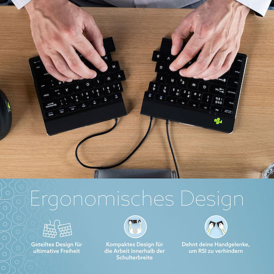R-Go Tools Split Ergonomic Nur Tastatur Englisch US