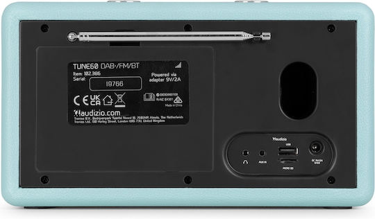 Audizio TUNE60 Retro Επιτραπέζιο Ραδιόφωνο Μπαταρίας DAB+ με Bluetooth και USB Μπλε