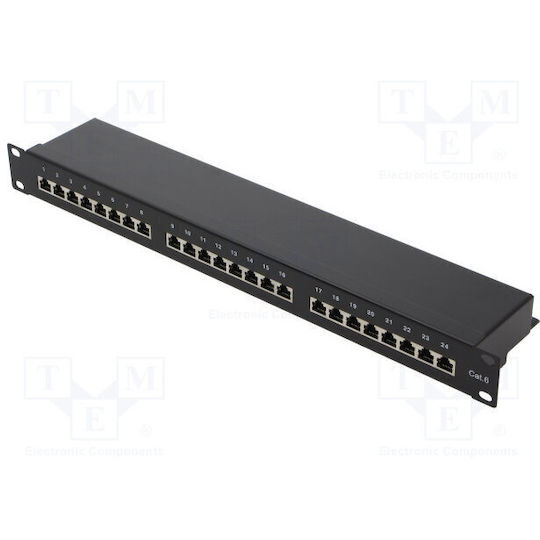 LogiLink Patch Panel Shielded για Rack 1U 19" 24 Θυρών cat6 Μαύρο