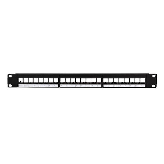 LogiLink Κάλυμμα Πάνελ για Rack 1U 19" 24 Θυρών Μαύρο