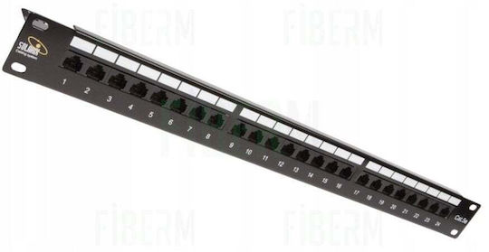 Solarix Patchpanel 24x RJ-45 Cat5e UTP Managementleiste 1U SX24L-5E-UTP-BK-N