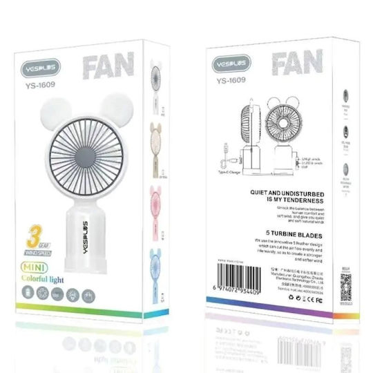 Yesplus Ys-1609 Wiederaufladbarer Mini Handventilator Blau