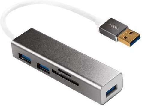 LogiLink Hub USB 3 Porturi USB 3.0 Cu Conectare USB-A Argintiu