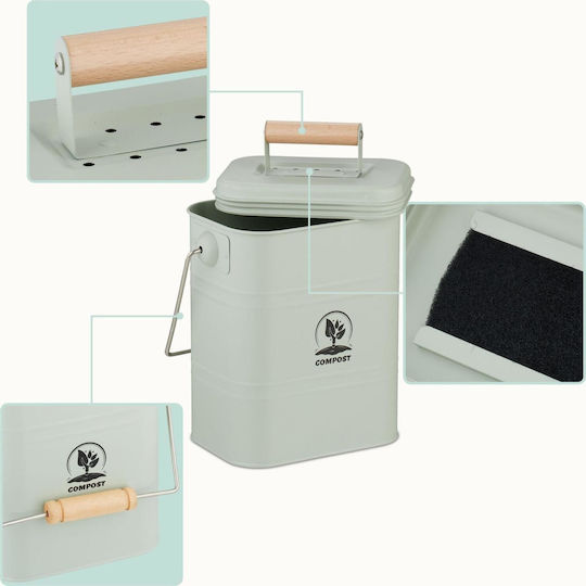 10051220_213 Compostor Metalic De Tip Închis 3.5 L