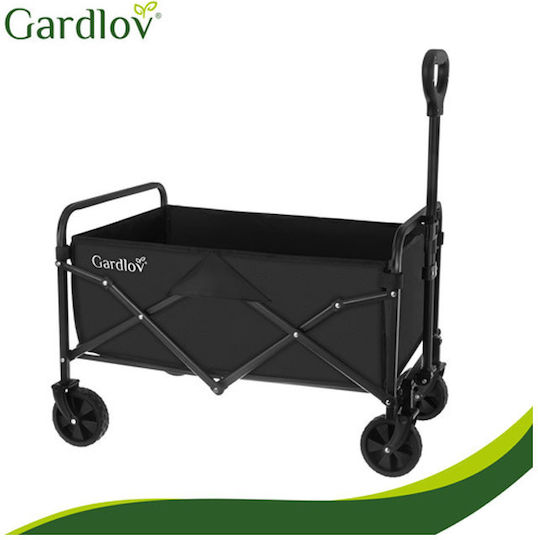 Foldable Garden Cart Metallic Four-Wheeled 90l 70.5x46x47cm
