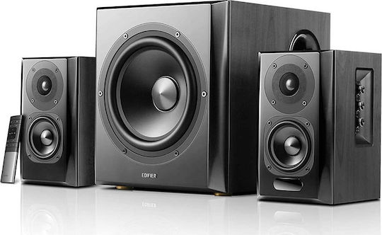 Edifier S351DB Безжични компютърни тонколони Компютърни тонколони 2.1 с Bluetooth и мощност 150W в Черен цвят