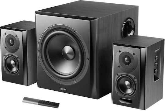Edifier S351DB Безжични компютърни тонколони Компютърни тонколони 2.1 с Bluetooth и мощност 150W в Черен цвят