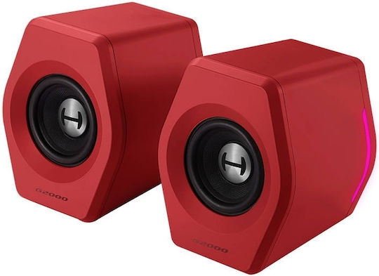 Edifier G2000 RGB Ασύρματα Ηχεία Υπολογιστή 2.0 με RGB Φωτισμό και Bluetooth Ισχύος 32W σε Κόκκινο Χρώμα