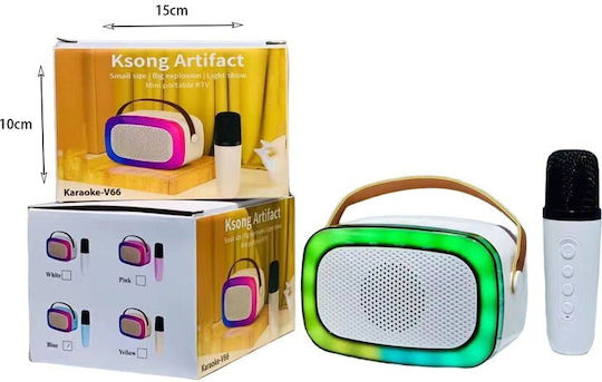 Artifact Artifact Karaoke Lautsprecher mit Kabellosem Mikrofon und Lichteffekten V66 Beiges