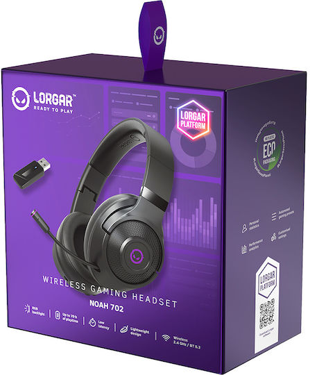 Lorgar Noah 702 Ασύρματο Over Ear Gaming Headset με σύνδεση Bluetooth / USB for PC / PS4 / PS5 / XBOX