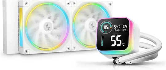 Deepcool LQ240 WH Υδρόψυξη AIO CPU με 1 Ανεμιστήρα 120mm και ARGB Φωτισμό Λευκή