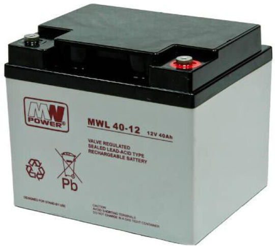 MW Power UPS Batterie mit Kapazität 40Ah und Spannung 12V 12V/40AH-MWL 1Stück