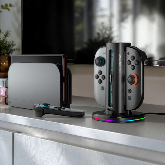 AmazingThing Βάση Φόρτισης Switch 2 Μαύρη