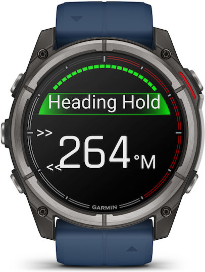 Garmin quatix 8 Titanium Αδιάβροχο Smartwatch με Παλμογράφο