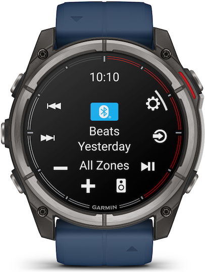 Garmin quatix 8 Titanium Αδιάβροχο Smartwatch με Παλμογράφο