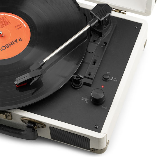 Audizio RP116CR Кутия за риболовни принадлежности Грамофон с Предусилвател и Вградени говорители Бял
