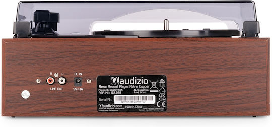 Audizio Reno 102.088 Грамофон с Задвижване с Ремък, Предусилване и Вградени Говорители Златист