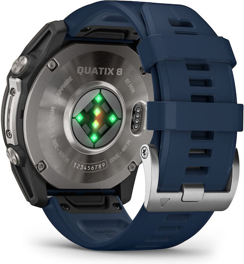 Garmin quatix 8 Titanium Αδιάβροχο Smartwatch με Παλμογράφο