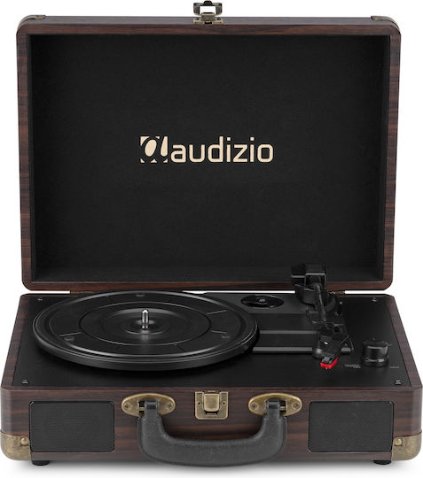 Audizio RP116DW Suitcase Turntables with Preamp and Built-in Speakers Brown