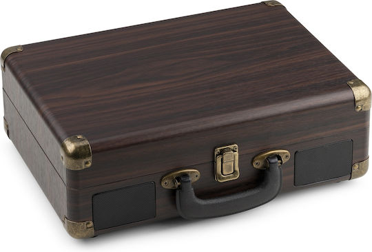Audizio RP116DW Suitcase Turntables with Preamp and Built-in Speakers Brown