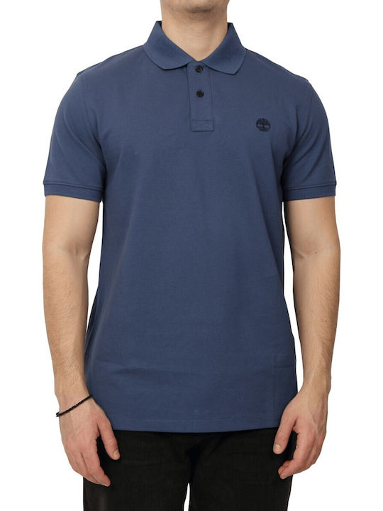 Polo Kurzarm Bluse Blau