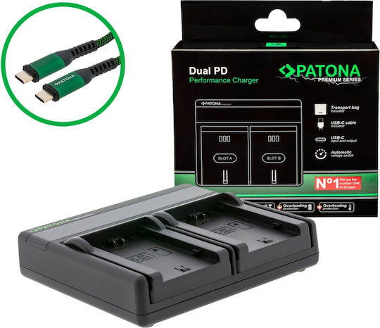 Patona Premium Double PD Charger USB Compatible Sony NP-FZ100 121683