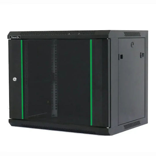 Power On Επιτοίχια Καμπίνα Rack 15U 60x60x76.9cm Μαύρο 050188