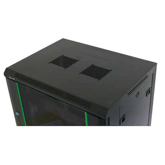 Power On Wall Mounted Rack Cabinet 18U 60x60x90.1cm Black 050189