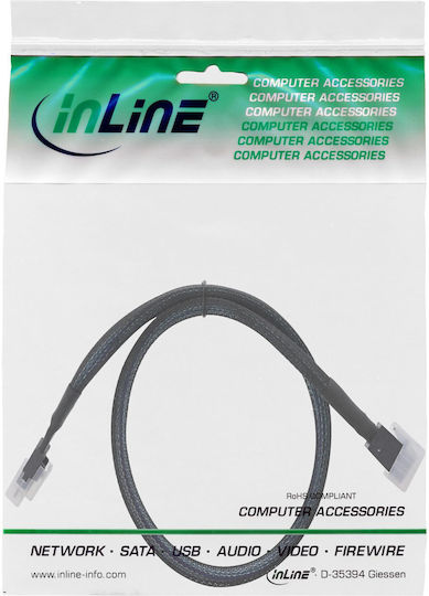 InLine SAS / Mini SAS - SFF-8654 Cable 50cm Μαύρο (27643A)