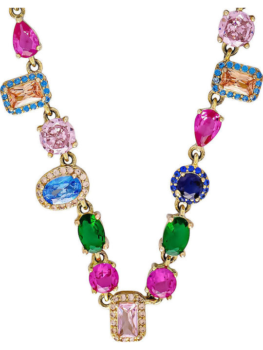 Luxenter Luxenter Schmuckset mit Halskette und Armbänder aus Silber Vergoldet mit Steinen
