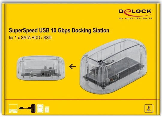DeLock Докинг станция За Хард Диск SATA 2.5" / 3.5" с връзка USB-C (64089)