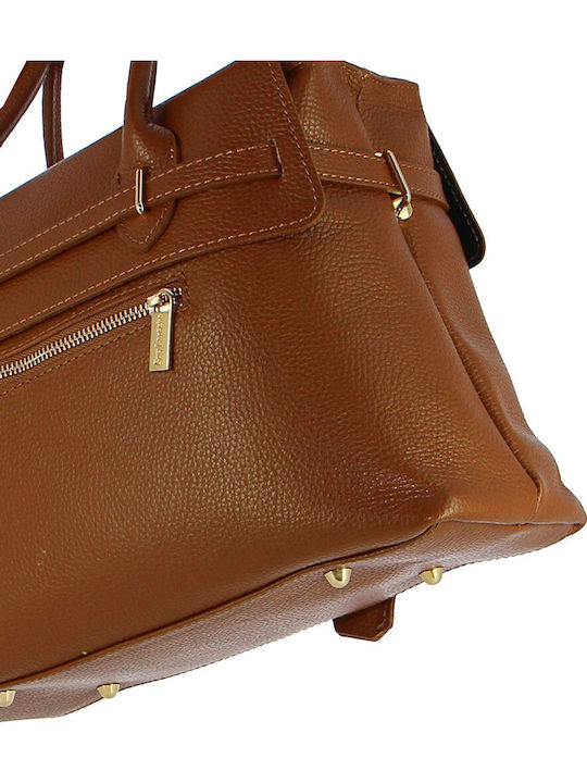 Leather Women's Handbag Tabac Brown