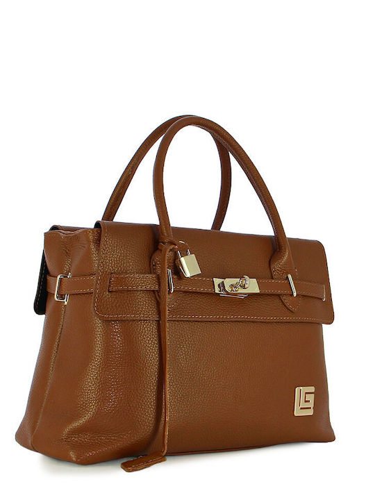 Leather Women's Handbag Tabac Brown
