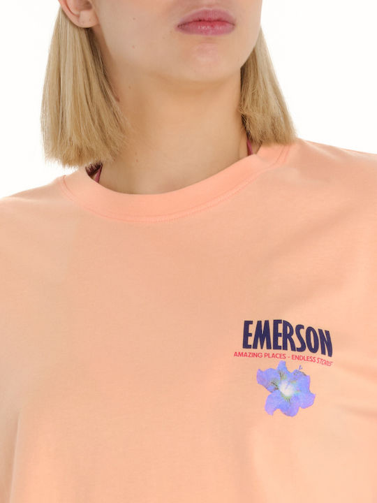 Women's Sports T-shirt Floral Orange