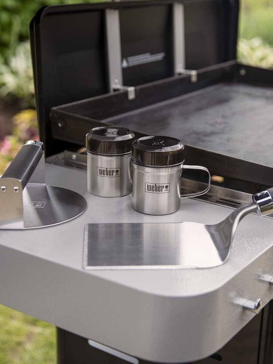 Smashed Burger Set On Griddle Stainless Steel Weber