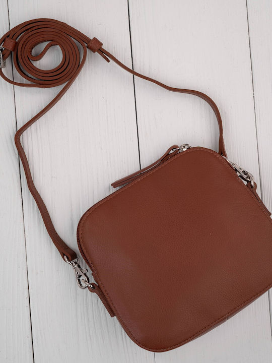 Leder Damen Schultertasche Silber