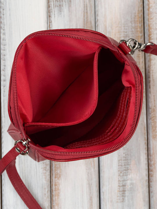 Leather Women's Shoulder Bag Red