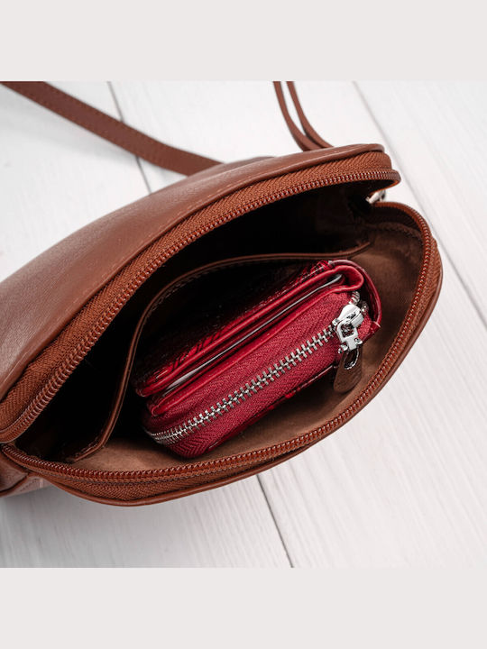 Leder Damen Schultertasche Silber