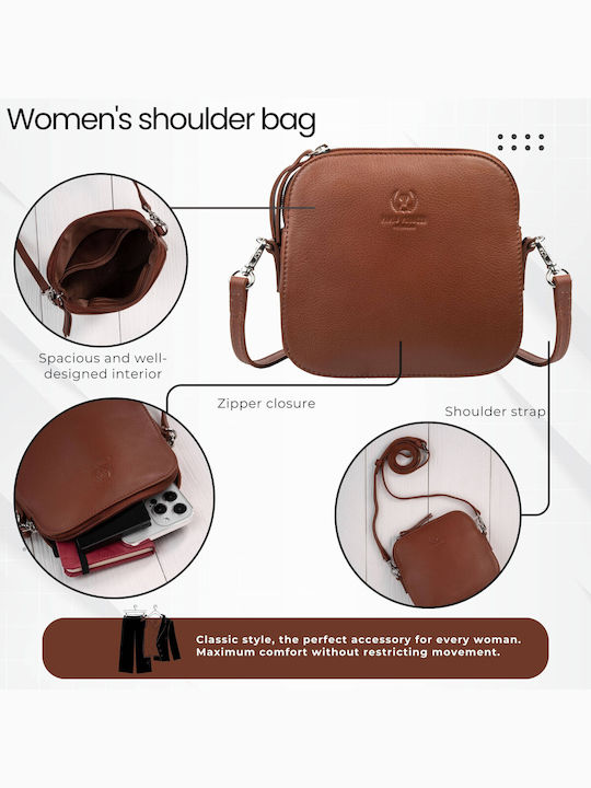 Leder Damen Schultertasche Silber