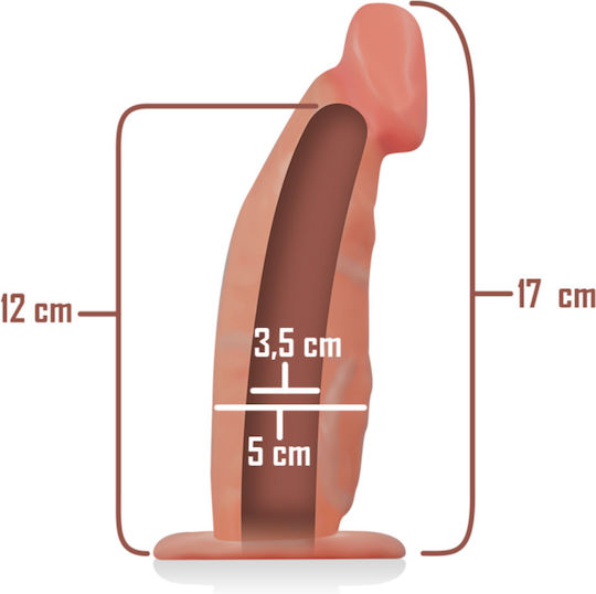 Dildo Realistc Strap On Cu Vene Proeminente Extensie Penis Fără BPA Rezistent La Apă Stimulare Plăceri Unice Ușor De Curățat 17 X 5 Cm Nudet