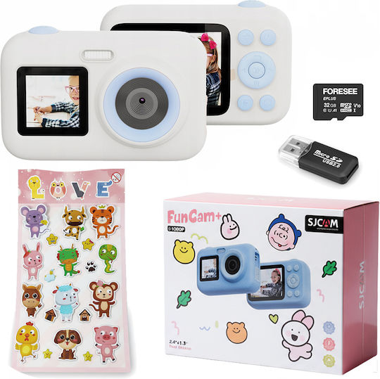 SJCAM Funcam Plus Action Camera Full HD (1080p) Υποβρύχια Standard με Οθόνη 2.4" και Wi-Fi Λευκή