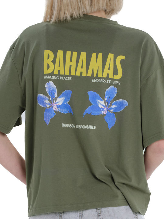 Women's Sports T-shirt Floral Green