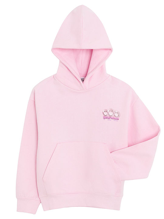 Kids Sweatshirt with Pink Hood
